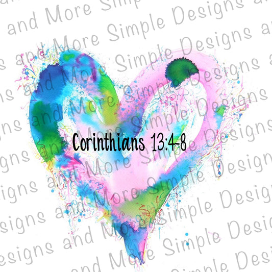 Corinthians 13:4-8, Valentine’s Day Sublimation Heat Transfer Sheets