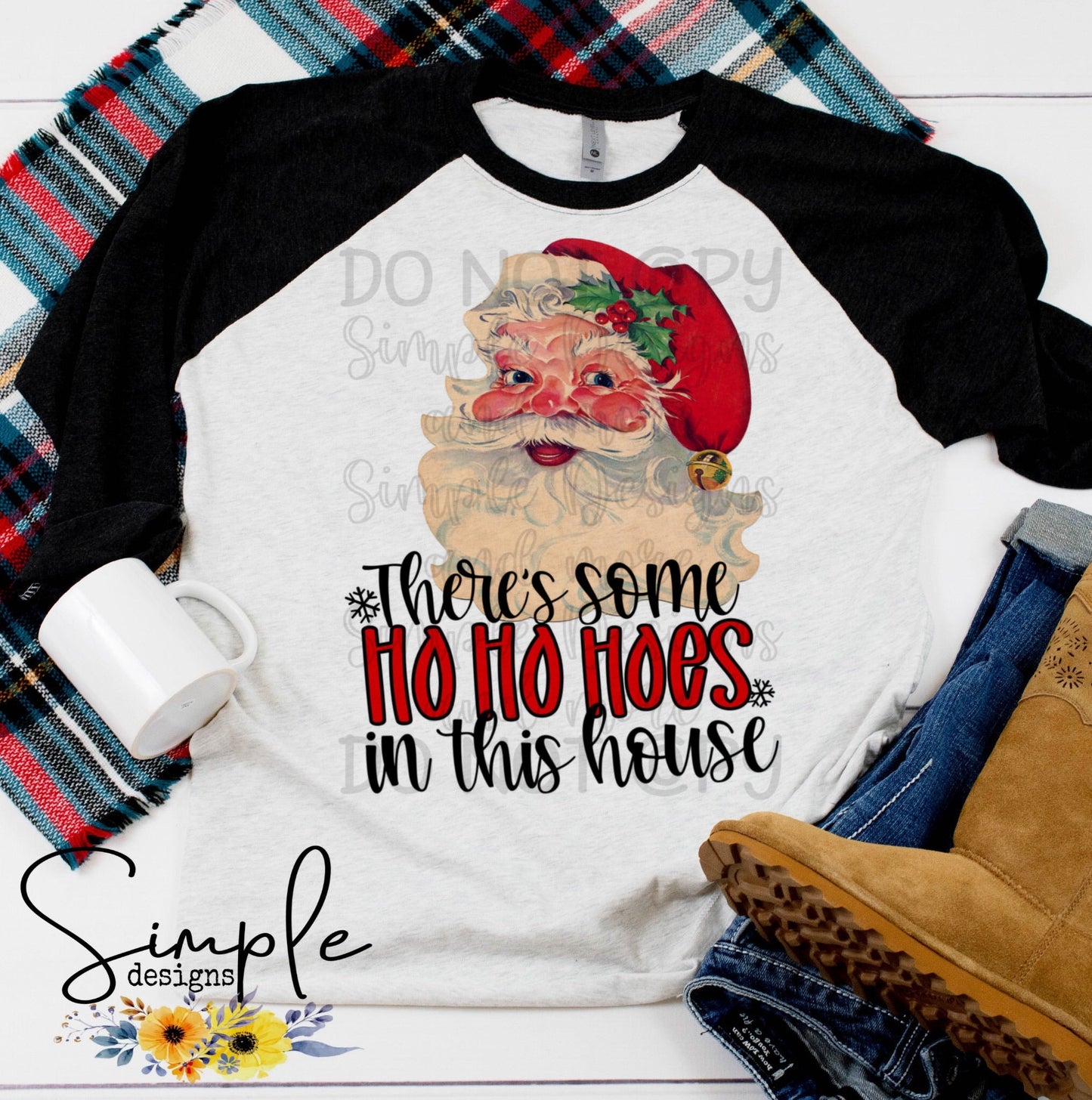 Vintage Santa There’s Some House in This House Sublimation Heat Transfer Sheet