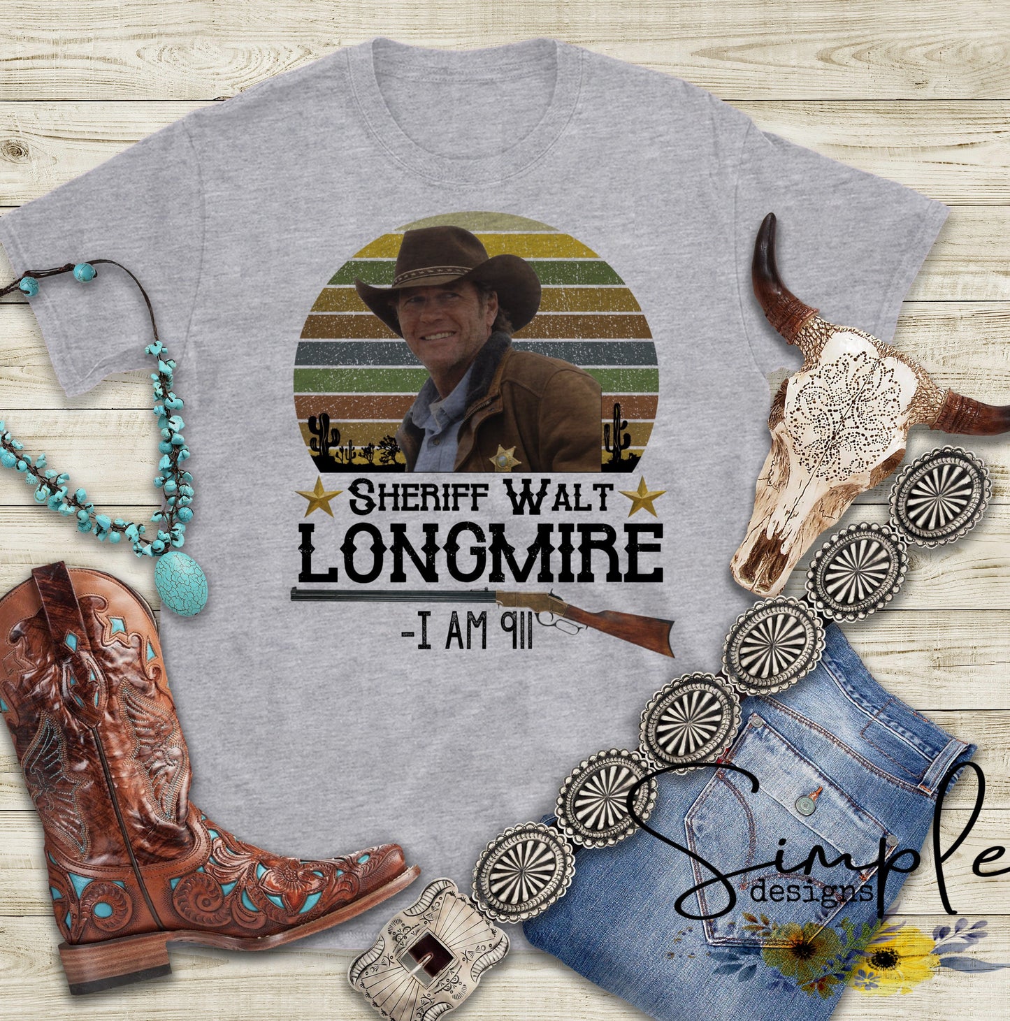 Sheriff Walt Longmire I Am 911 Sublimation Heat Transfer Sheets