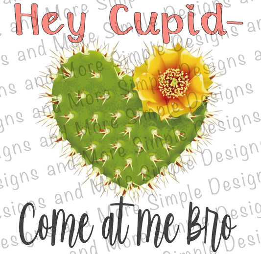 Hey Cupid Come at Me Bro Valentine’s Day Sublimation Heat Transfer Sheets