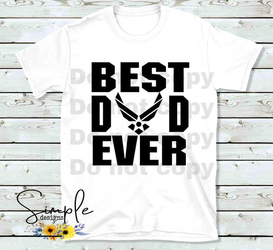 US AIR FORCE BEST DAD EVER Custom Sublimation Heat Transfer Sheet