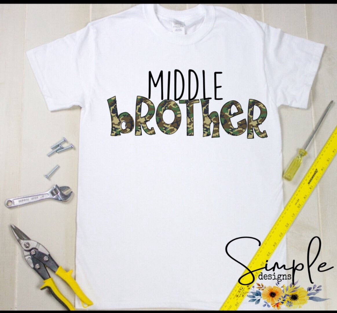 Brother, Bro, Middle Bro, Oldest Brother, Big Bro CAMO Sublimation Heat Transfer Sheets