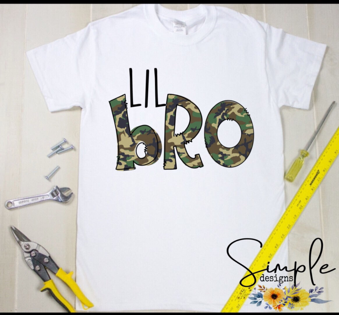 Brother, Bro, Middle Bro, Oldest Brother, Big Bro CAMO Sublimation Heat Transfer Sheets