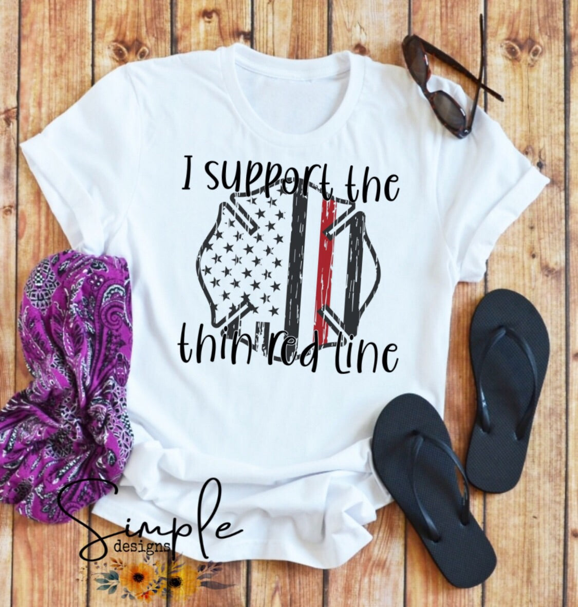 I Support the Thin Red Line Sublimation Heat Transfer Sheets