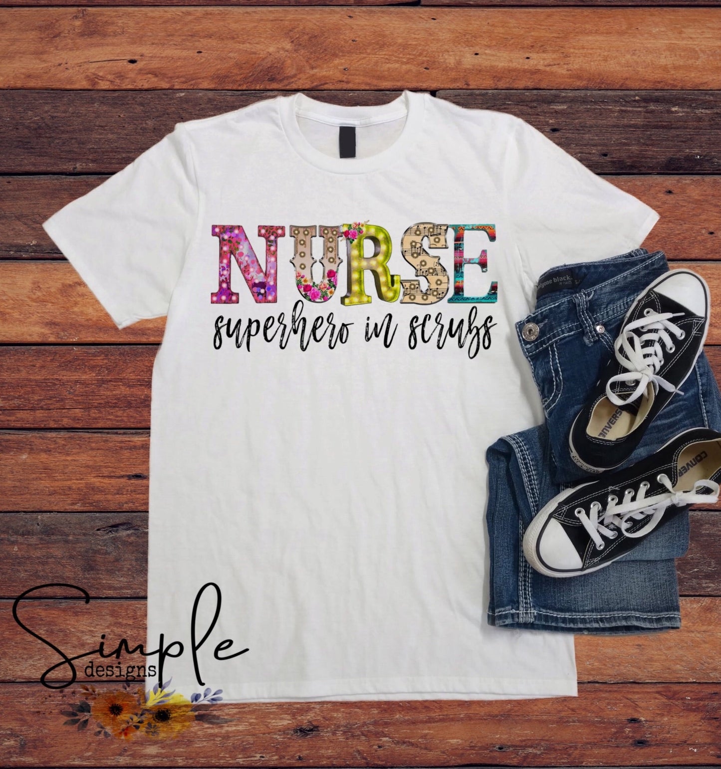 Nurse Superhero in Scrubs Sublimation Heat Transfer Sheets
