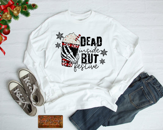 Dead Inside But Festive Snowflakes Sublimation Heat Transfer Sheets