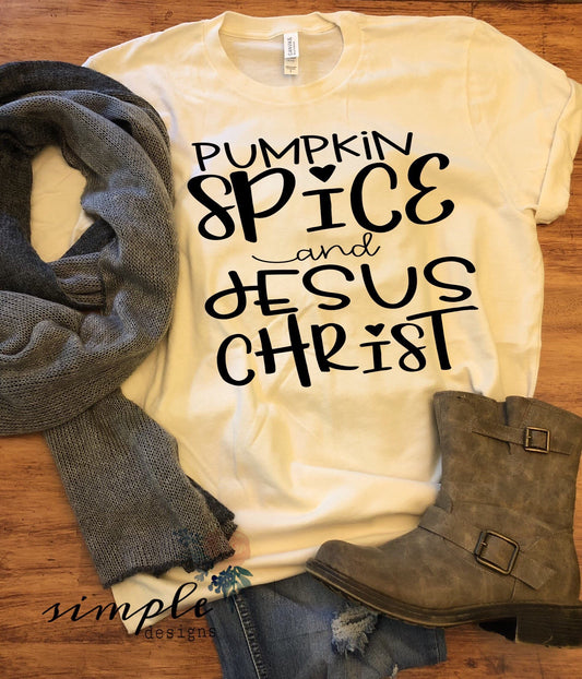 Pumpkin Spice and Jesus Christ Lettering Sublimation Heat Transfer Sheet