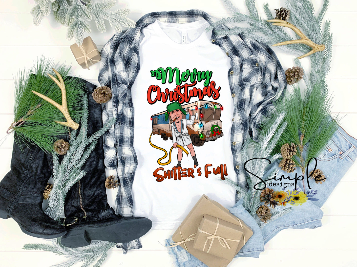 Merry Christmas Shitters Full Plaid Sublimation Heat Transfer Sheets