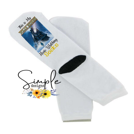 Polar Express Movie Watching Socks Christmas Sublimation Heat Transfer Sheet