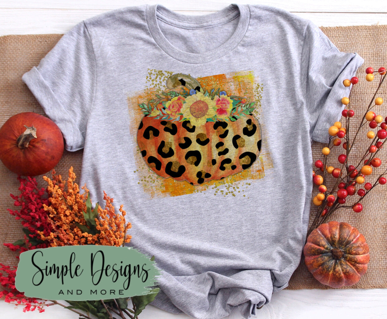 Orange and Leopard Pumpkin Sublimation Heat Transfer Sheets