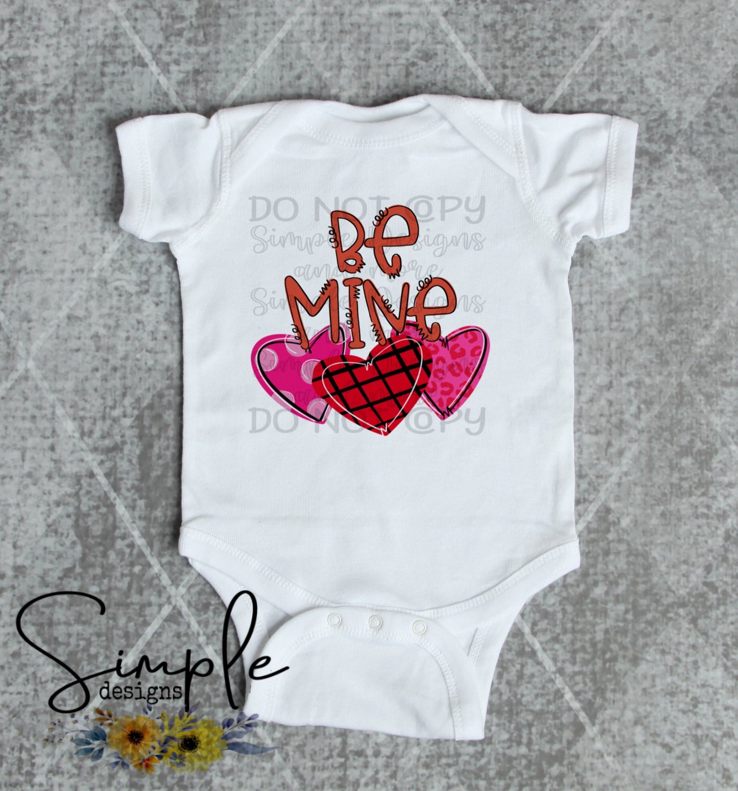 Be Mine Heart Trio Love Sublimation Heat Transfer Sheet