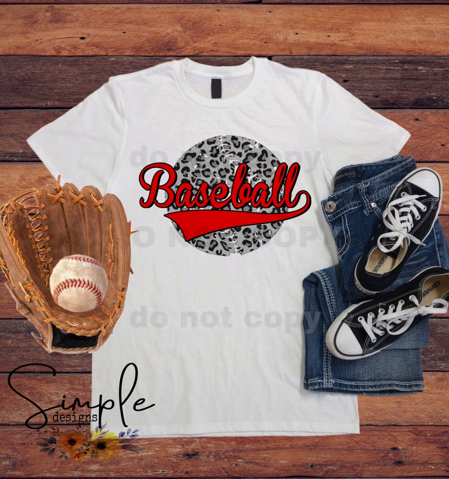 Baseball Grey Leopard Sports Sublimation Heat Transfer Sheet