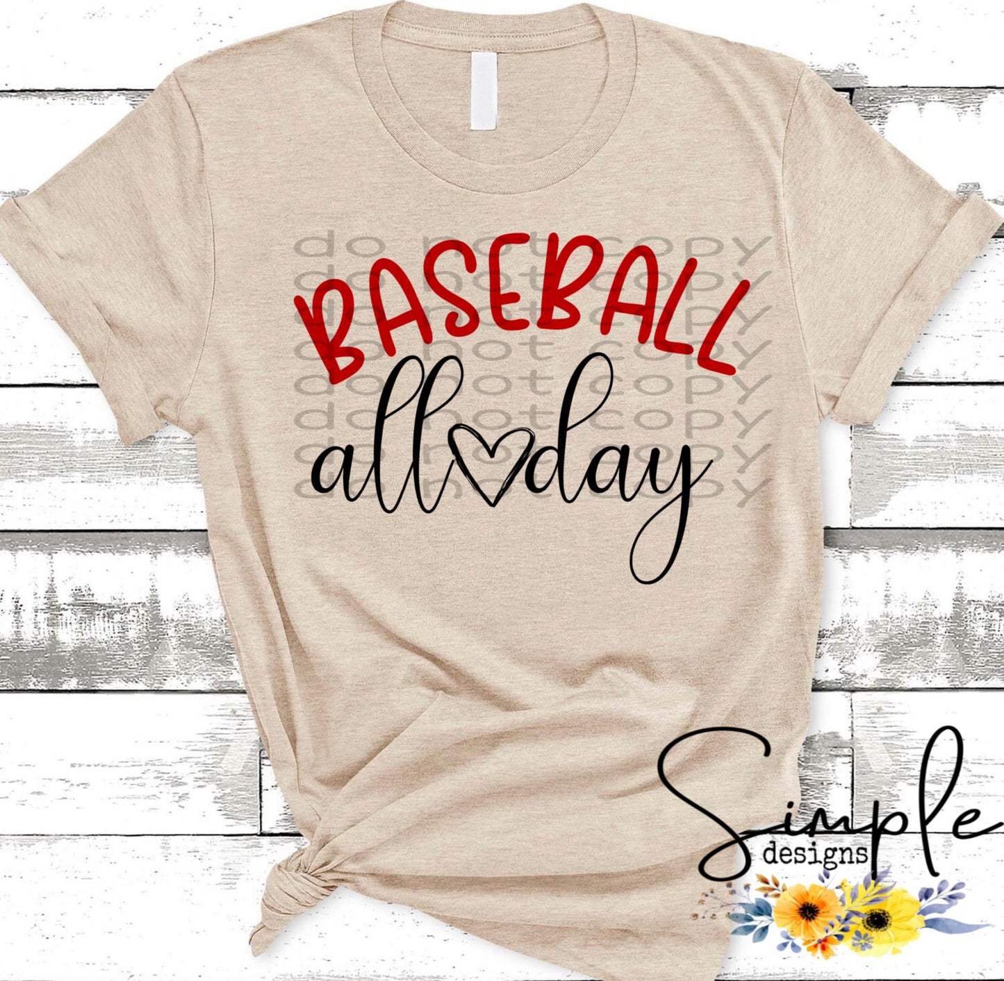 Baseball All Day Sublimation Heat Transfer Sheet