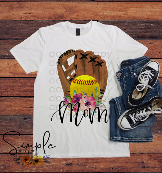 Softball Mom Glove Sublimation Heat Transfer Sheet