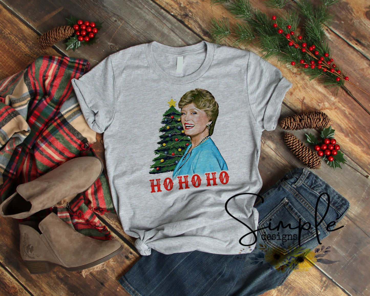 Blanche Ho Ho Ho Golden Girls Christmas Sublimation Heat Transfer Sheet