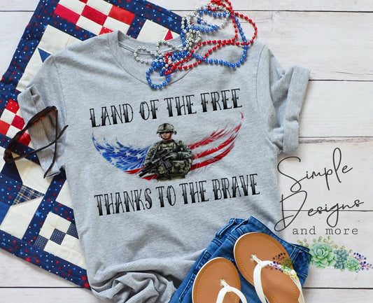 Land of the Free Thanks to the Brave Sublimation Heat Transfer Sheet