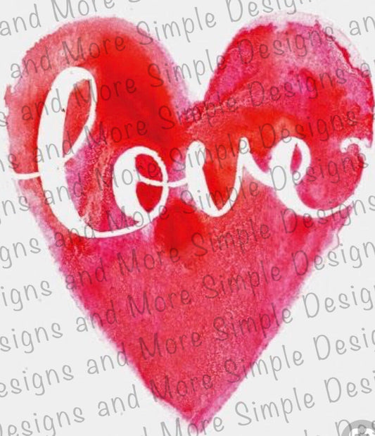Watercolor Heart Love, Hearts, Valentine’s Day Sublimation Heat Transfer Sheets