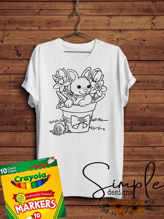 Bunny in Flower Pot Sublimation Heat Transfer Sheet