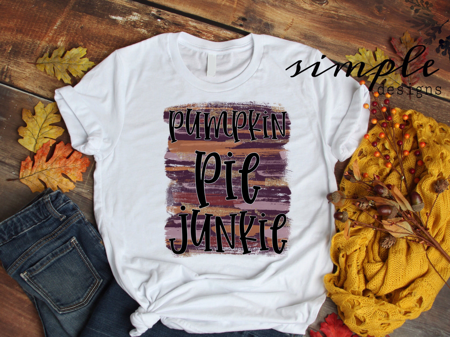 Pumpkin Pie Junkie Striped Sublimation Heat Transfer Sheet