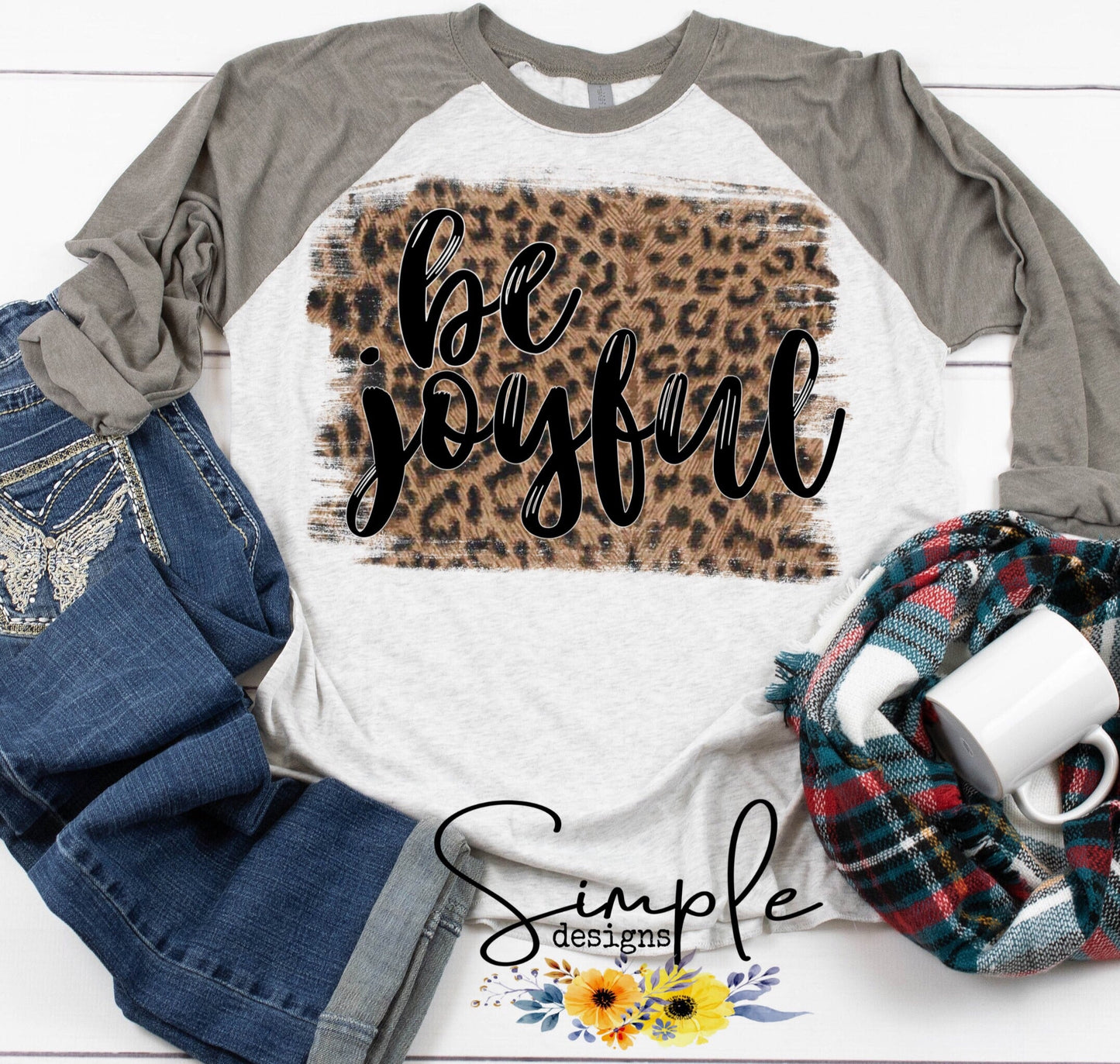 Be Joyful Leopard Sublimation Heat Transfer Sheet
