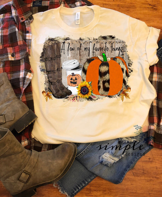 A Few of My Favorite Things Boots, Latte, Sunflower and Pumpkin Sublimation Heat Transfer Sheet