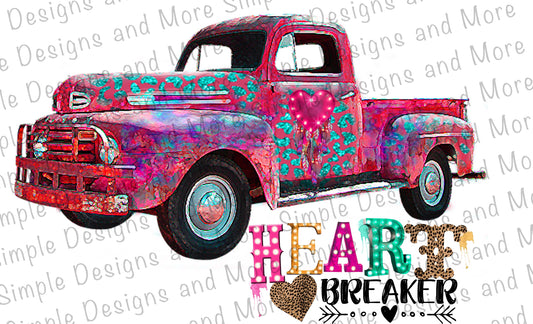 Truck Heart Breaker Valentine’s Day Sublimation Heat Transfer Sheets