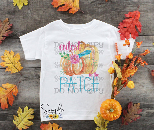 Cutest Pumpkin in the Patch Sublimation Heat Transfer Sheet