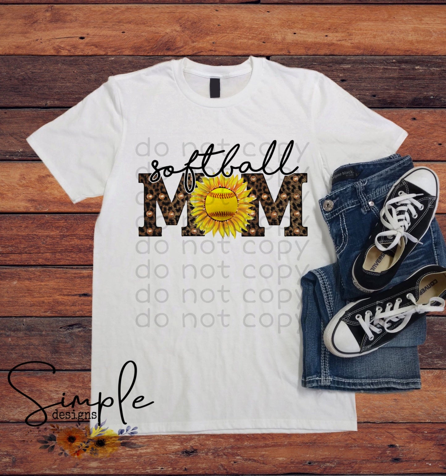 Softball Mom Sunflower Sublimation Heat Transfer Sheet