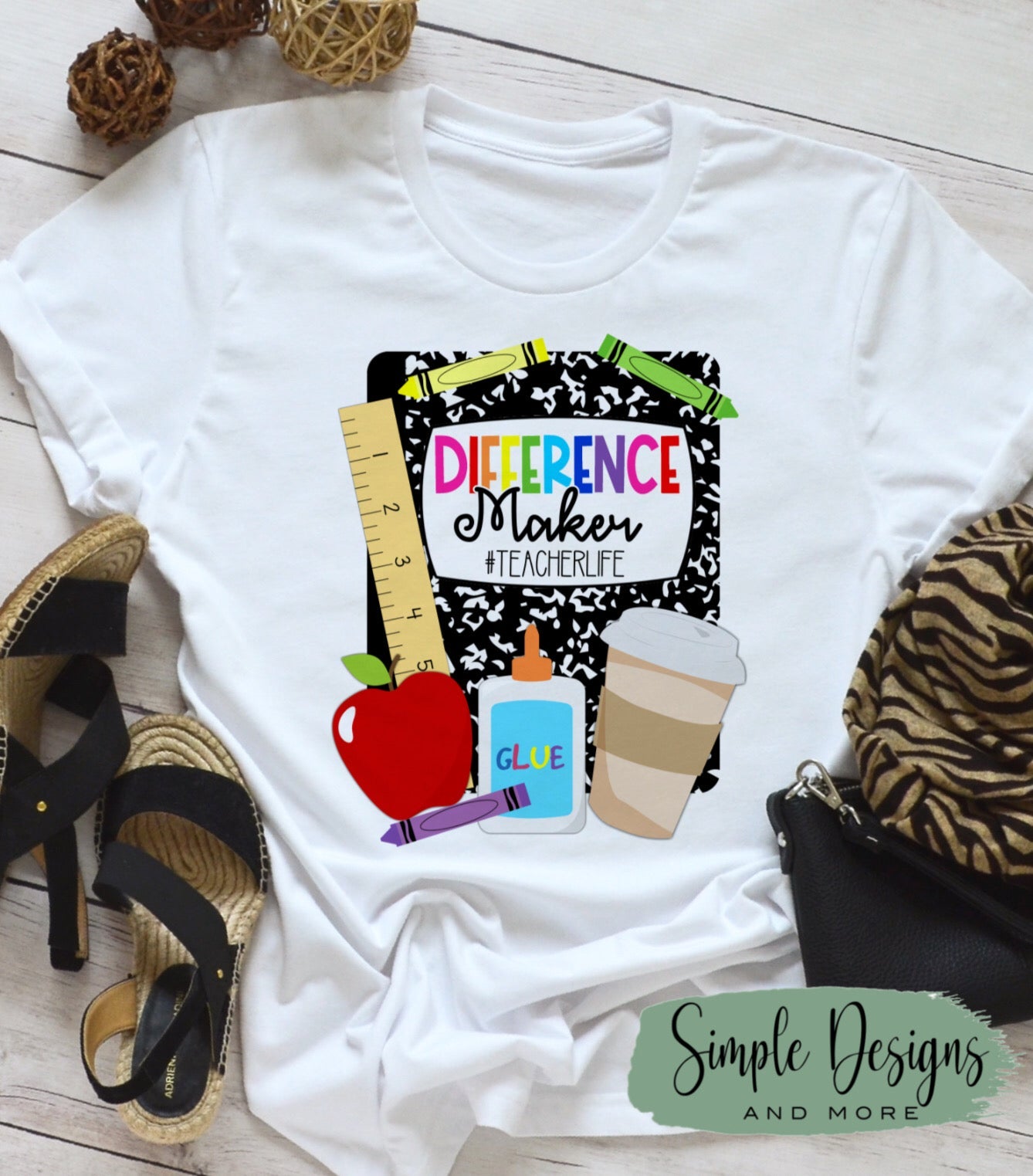 Difference Maker #teacherlife Back to School Sublimation Heat Transfer Sheets