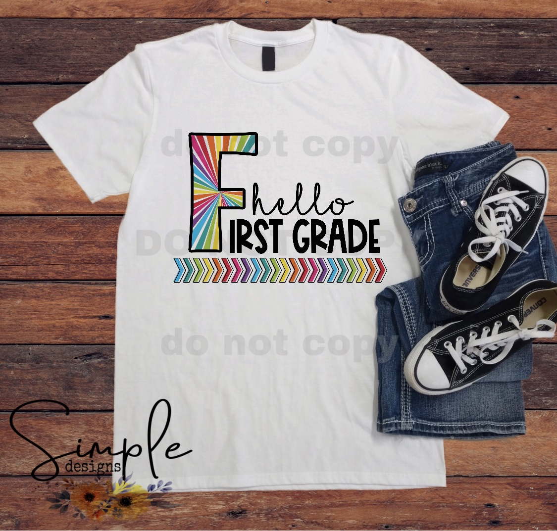 Colorful Hello Custom Grade Back to School Sublimation Heat Transfer Sheets