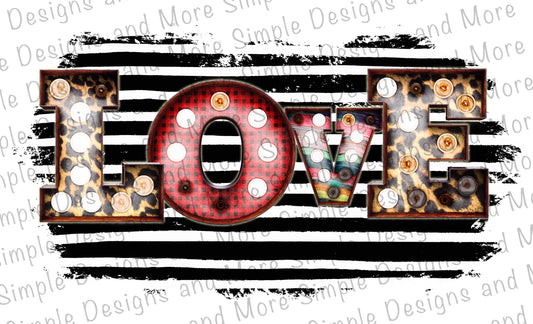 Stripe LOVE Valentine’s Day Sublimation Heat Transfer Sheets