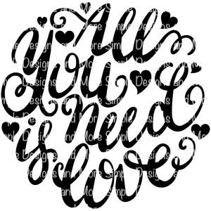 All You Need is Love Sublimation Heat Transfer Sheets
