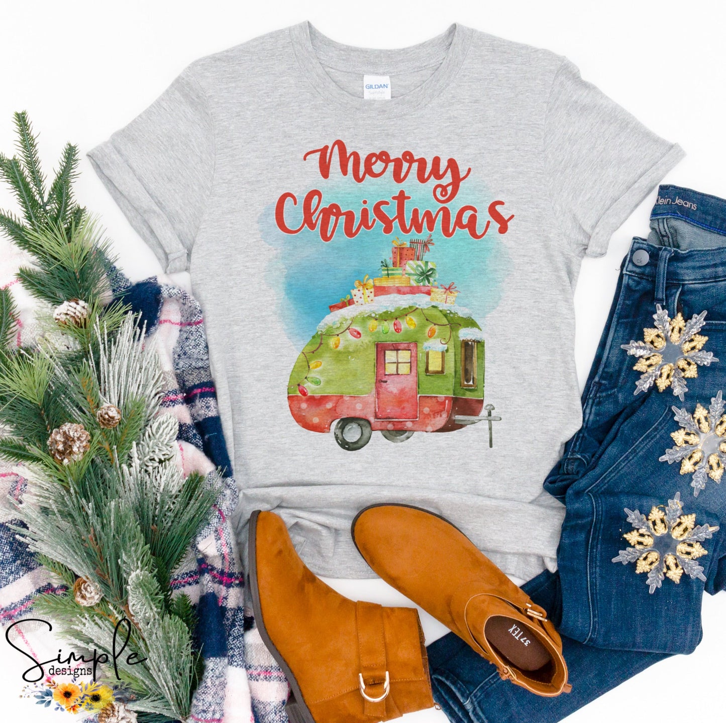 Merry Christmas Retro Camper Sublimation Heat Transfer Sheet