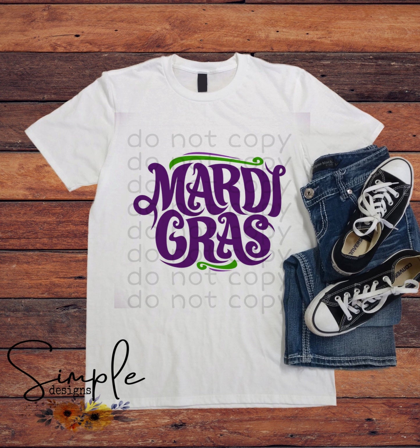 Mardi Gras Purple Lettering, NOLA, Louisana Sublimation Heat Transfer Sheets