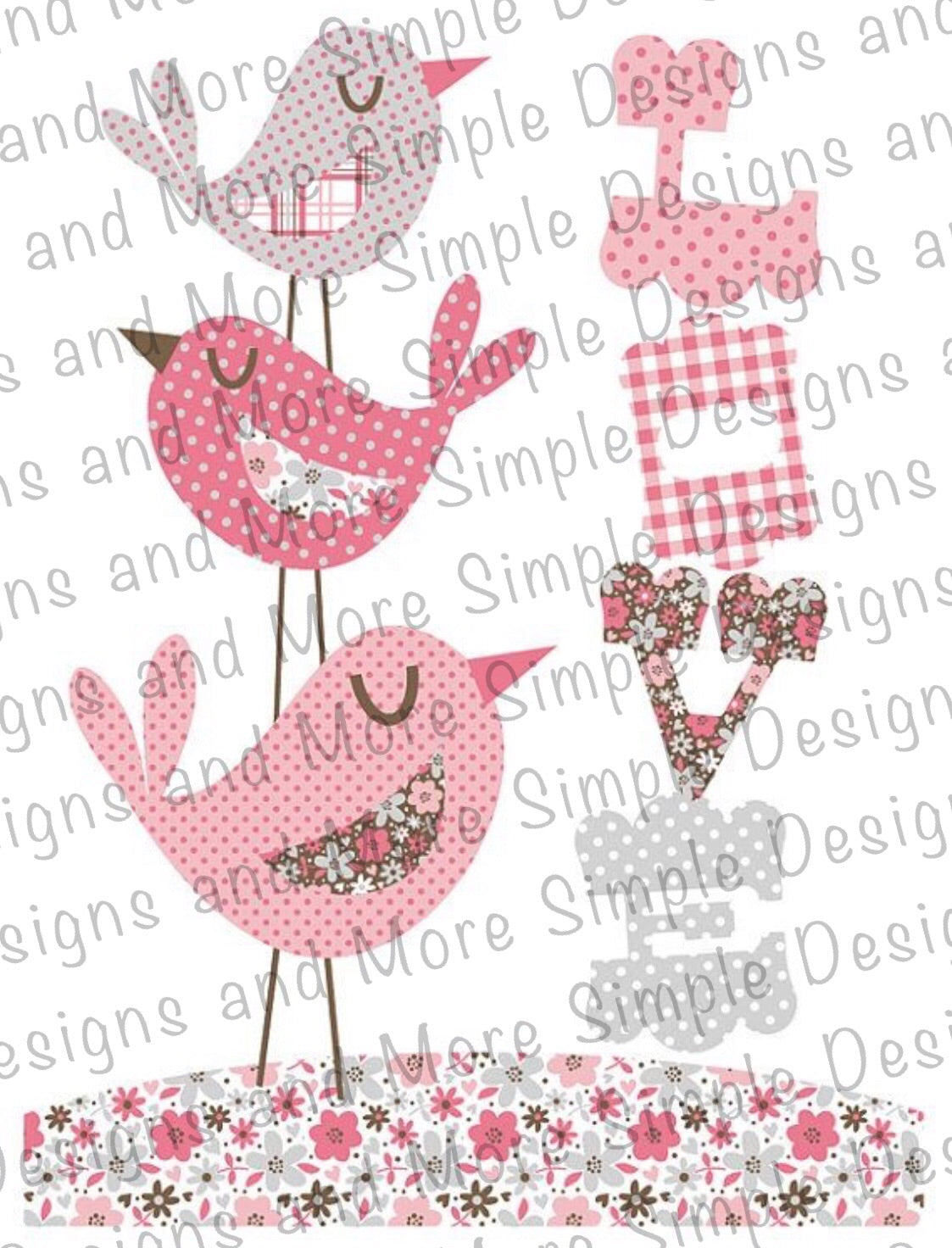 Pastel Love Birds, Heart, Valentine’s Day Sublimation Heat Transfer Sheets