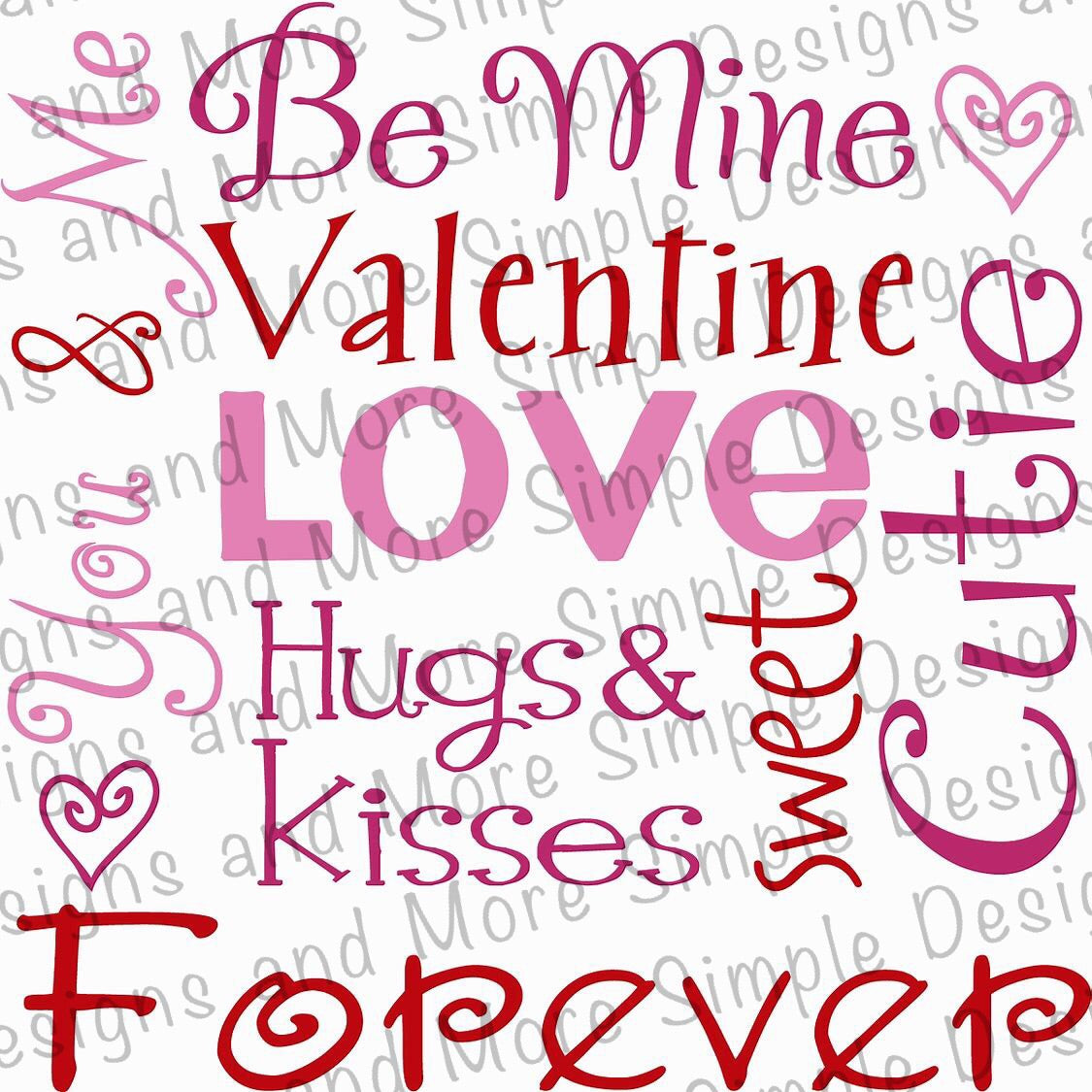 You and Me Words of Love, Heart, Valentine’s Day Sublimation Heat Transfer Sheets