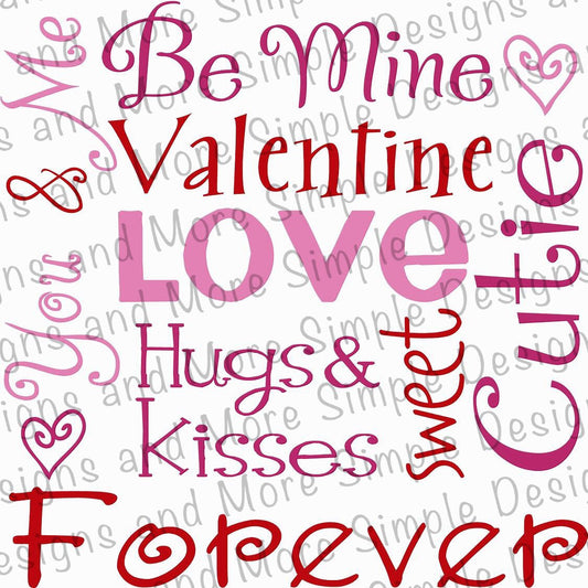 You and Me Words of Love, Heart, Valentine’s Day Sublimation Heat Transfer Sheets