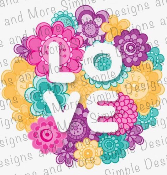 Floral Love, Heart, Valentine’s Day Sublimation Heat Transfer Sheets