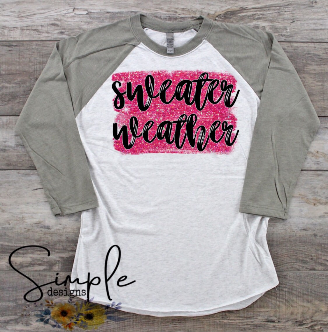 Sweater Weather Pink Glitter Sublimation Heat Transfer Sheet