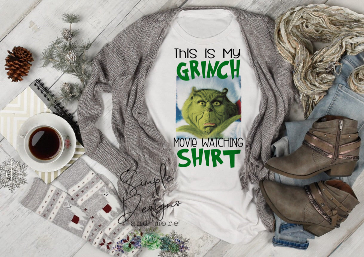 Grinch Movie Watching shirt Christmas Sublimation Heat Transfer Sheet