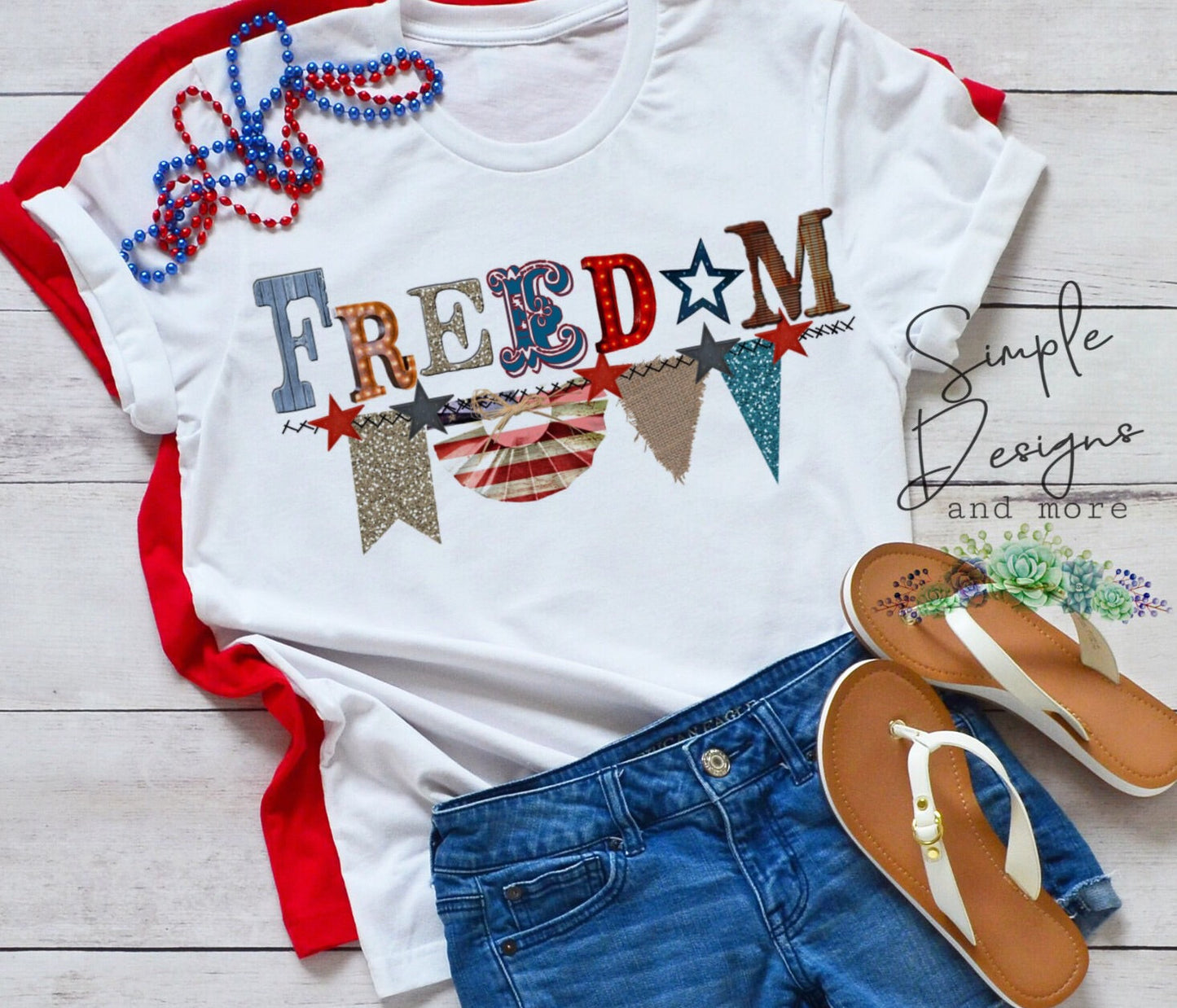 Freedom Flag Banner Sublimation Heat Transfer Sheets