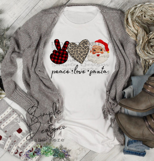Peace Love Santa Sublimation Heat Transfer Sheet