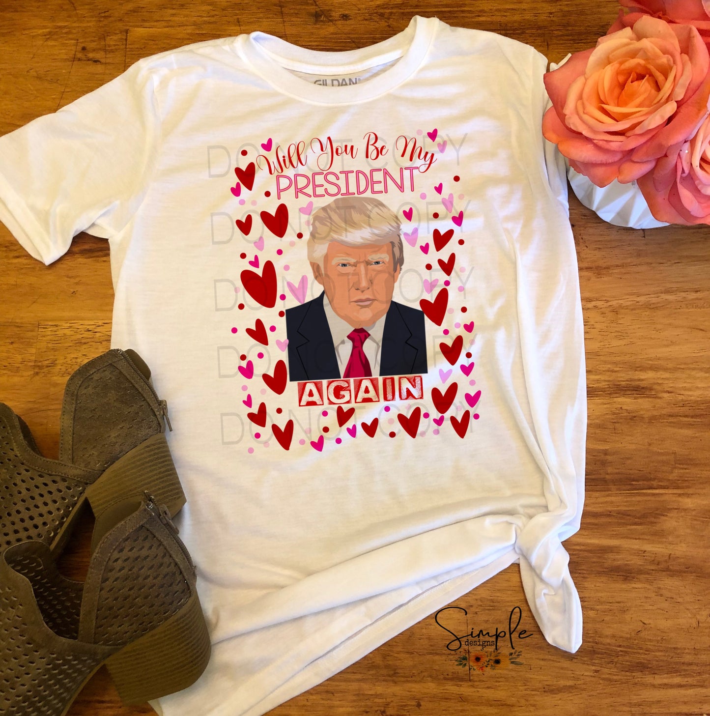 Hearts Will You Be My President Again Sublimation Heat Transfer Sheets