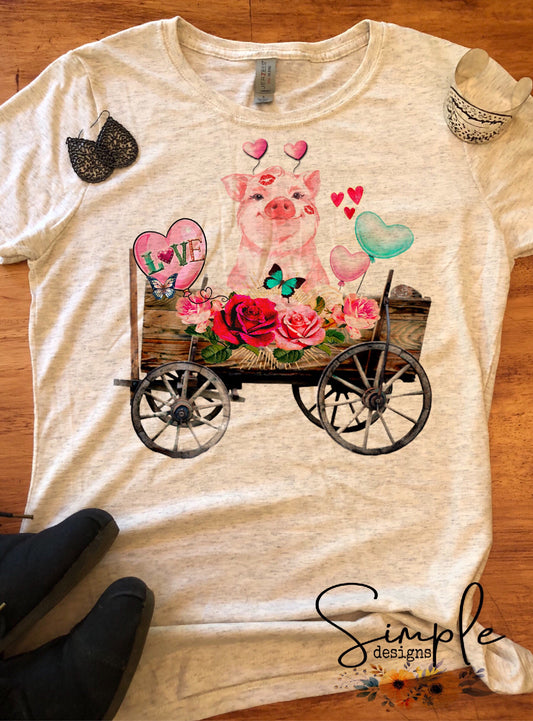 Pig Valentines Day  Sublimation Heat Transfer Sheet