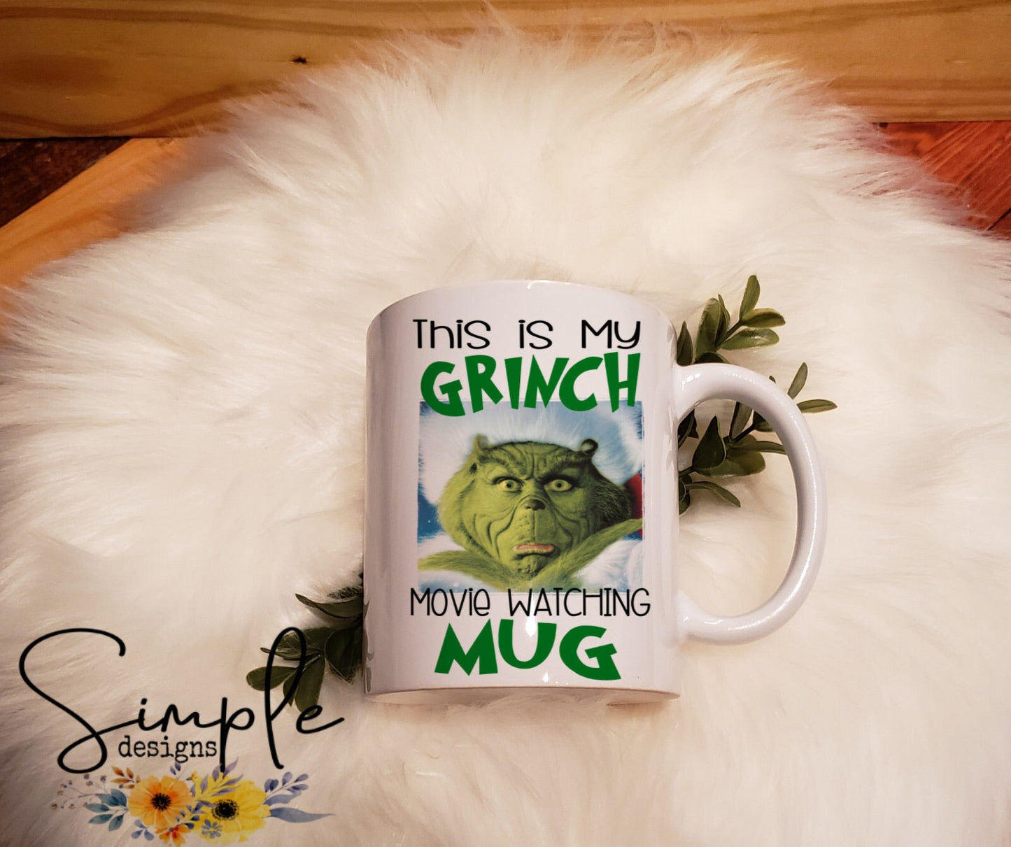 Grinch Movie Watching Mug Christmas Sublimation Heat Transfer Sheet