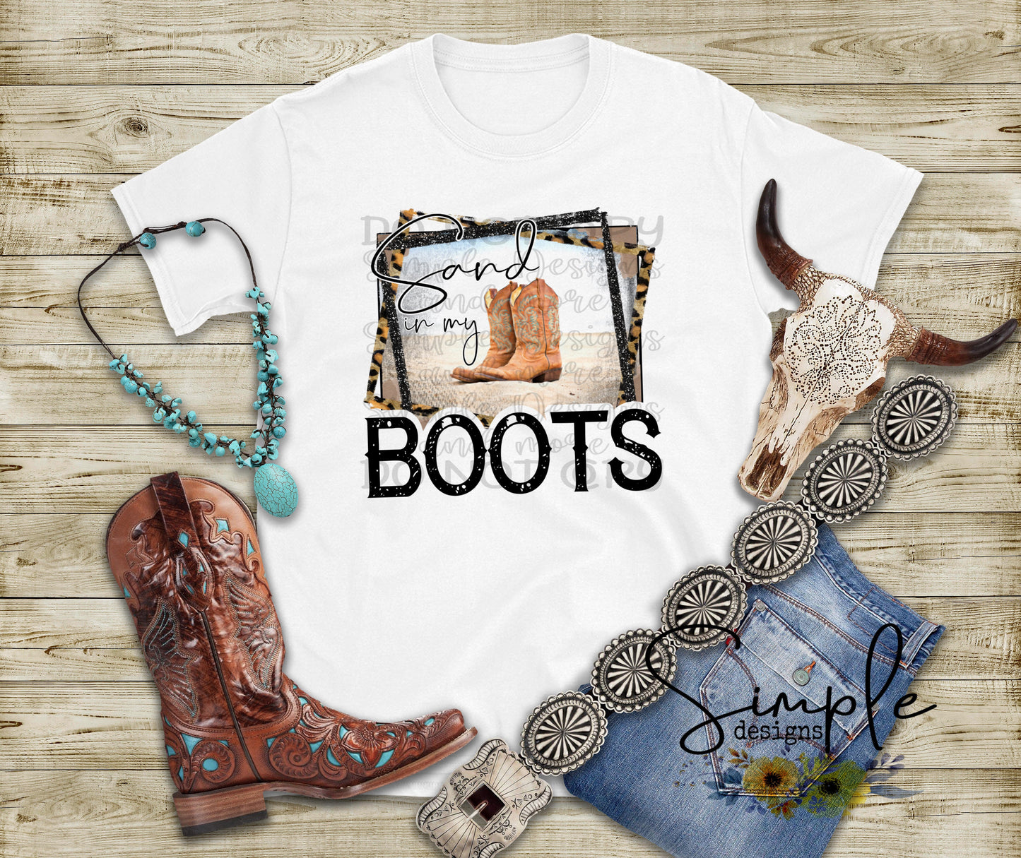 Sand in my Boots Country Music Sublimation Heat Transfer Sheets