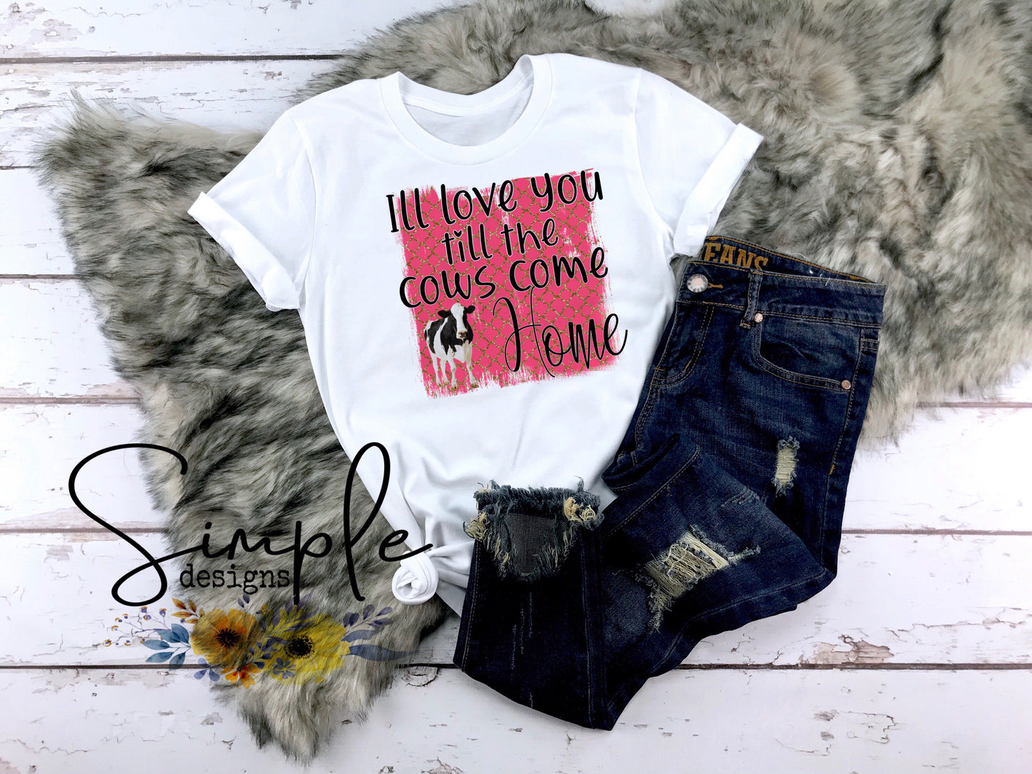 I Love You Till the Cows Come Home Sublimation Heat Transfer Sheet