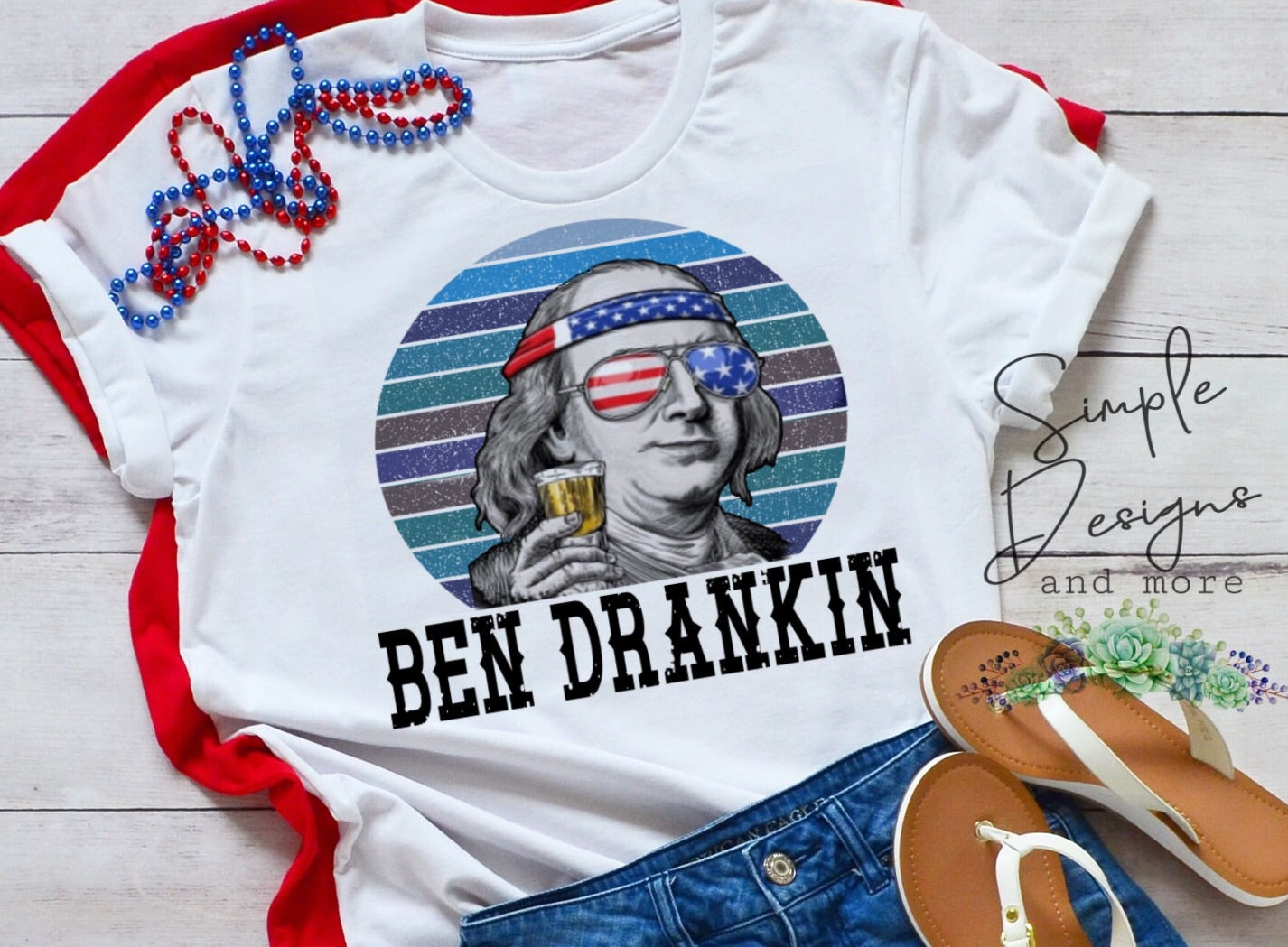 Patriotic Ben Drankin Sublimation Heat Transfer Sheet