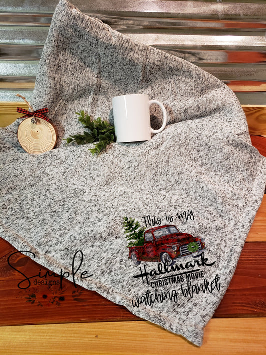 Cursive Christmas Hall mark Blanket Sublimation Heat Transfer Sheet