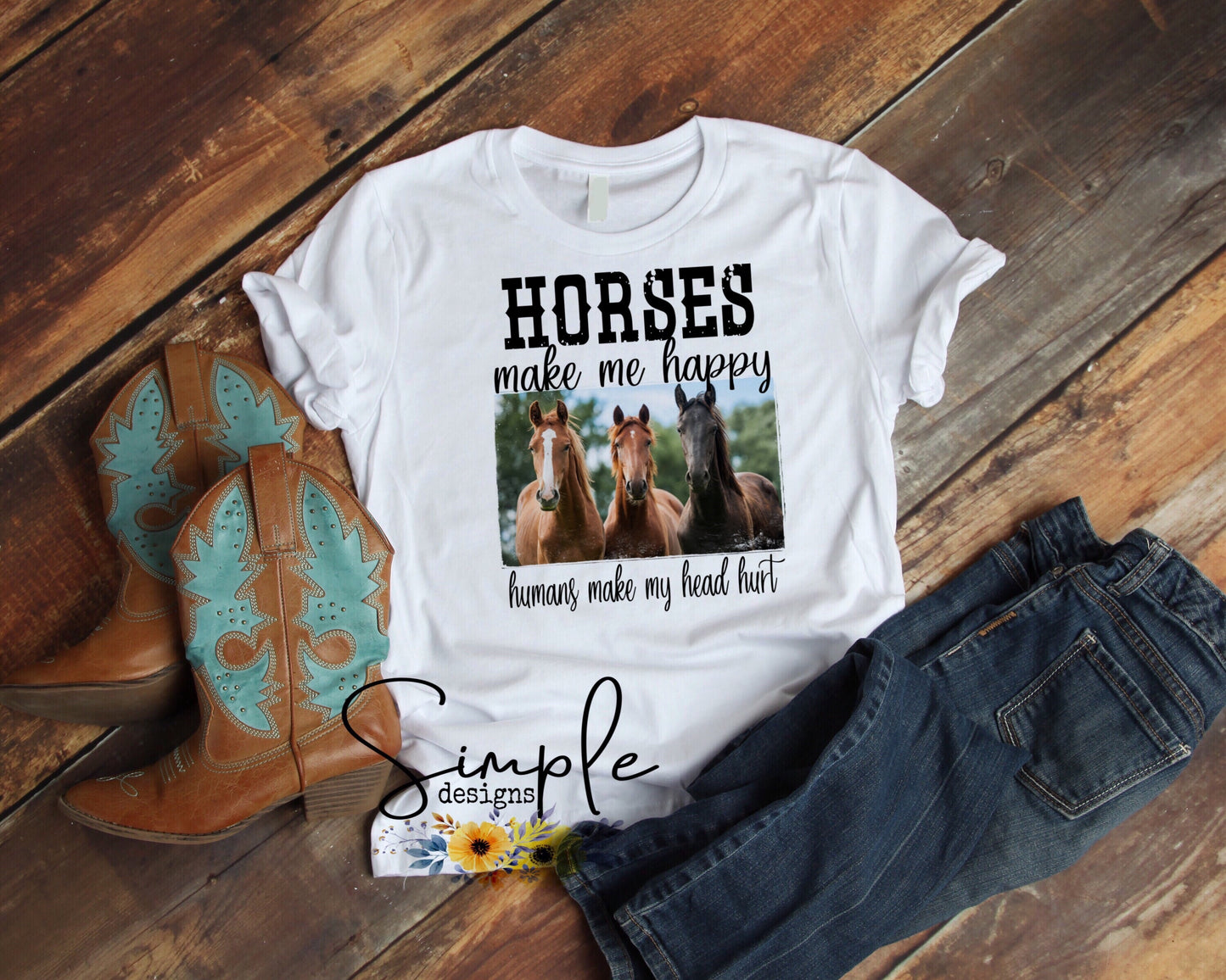 Horses Make Me Happy Humans Make My Head Hurt Sublimation Heat Transfer Sheets